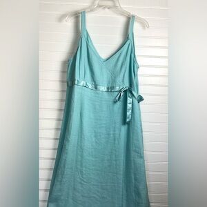 Willi Smith Linen Empire waist sleeveless midi dress Size 14
